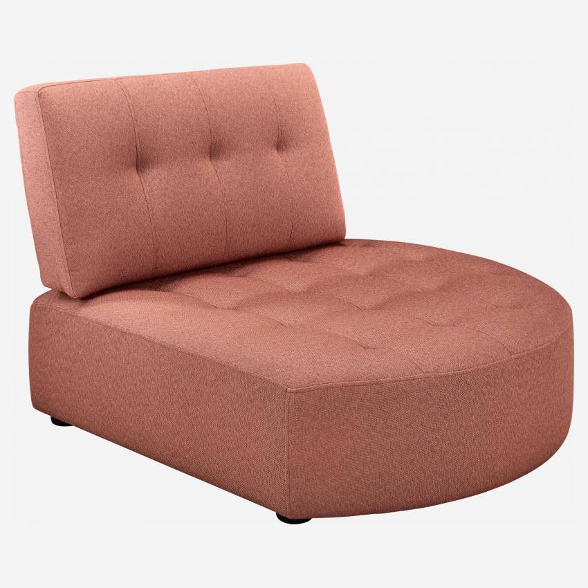 Chaise longue redonda direita de tecido - Rosa