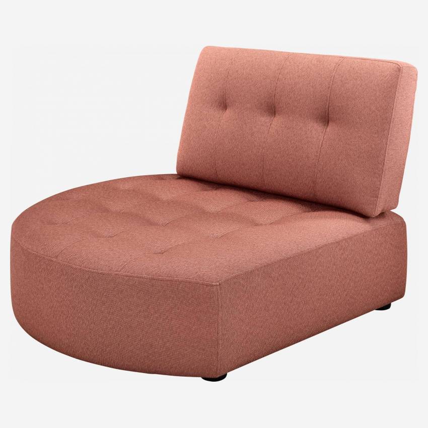 Chaise longue redonda esquerda de tecido - Rosa