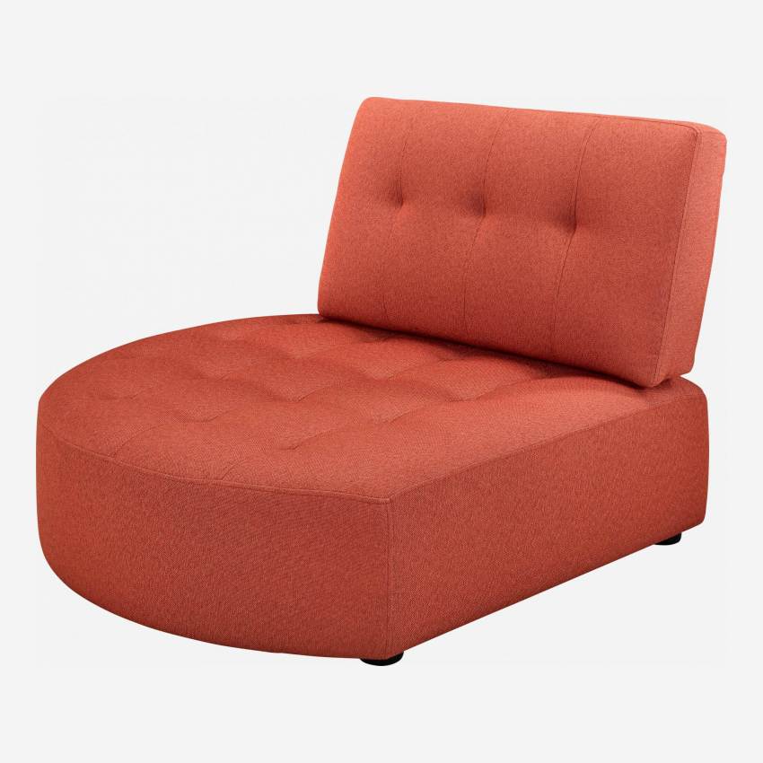 Chaise longue redonda esquerda de tecido - Laranja