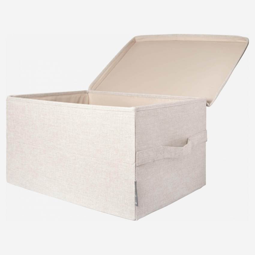 Boîte de rangement en tissu – 45 x 25 x 35 cm – Beige