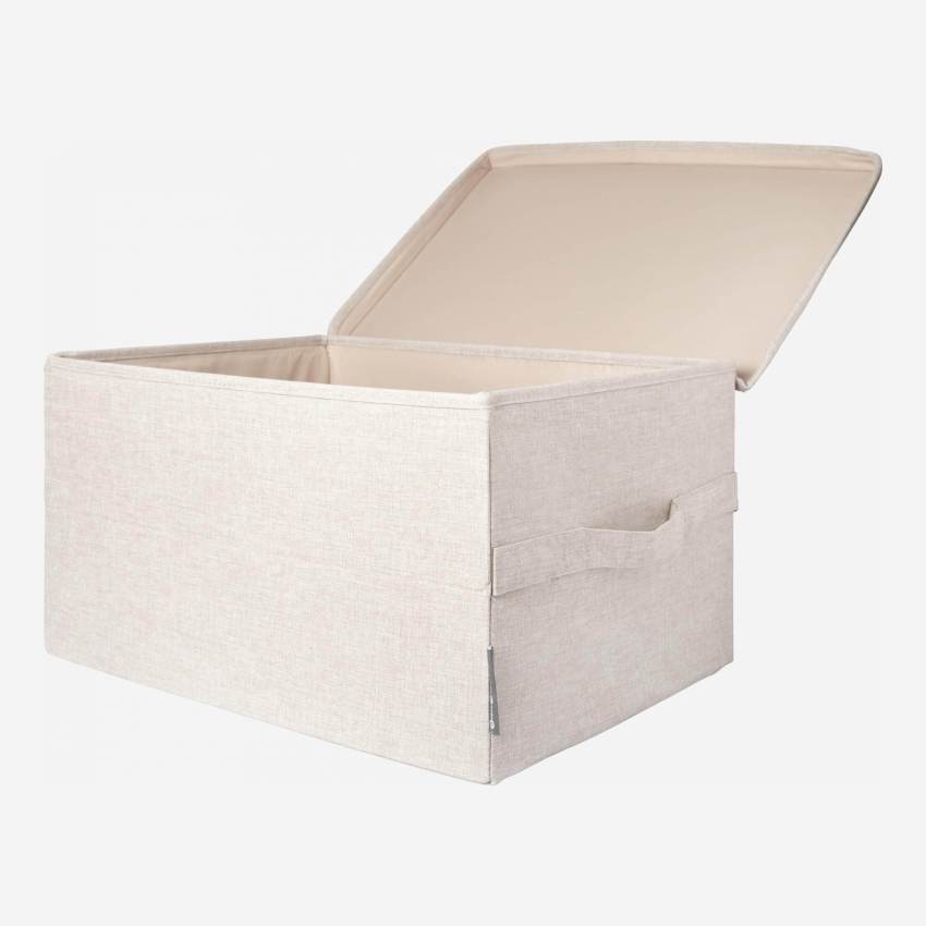 Caixa de arrumação em tecido – 45 x 25 x 35 cm – Bege