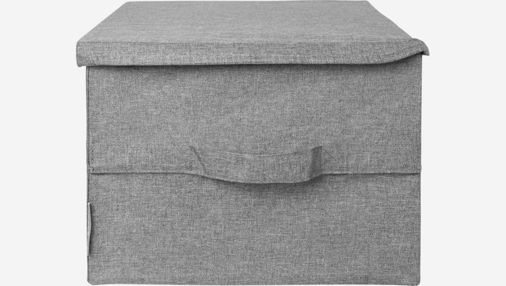 Caixa de arrumação em tecido – 45 x 25 x 35 cm – Cinzento
