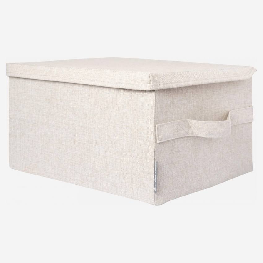 Boîte de rangement en tissu – 41 x 22 x 31 cm – Beige