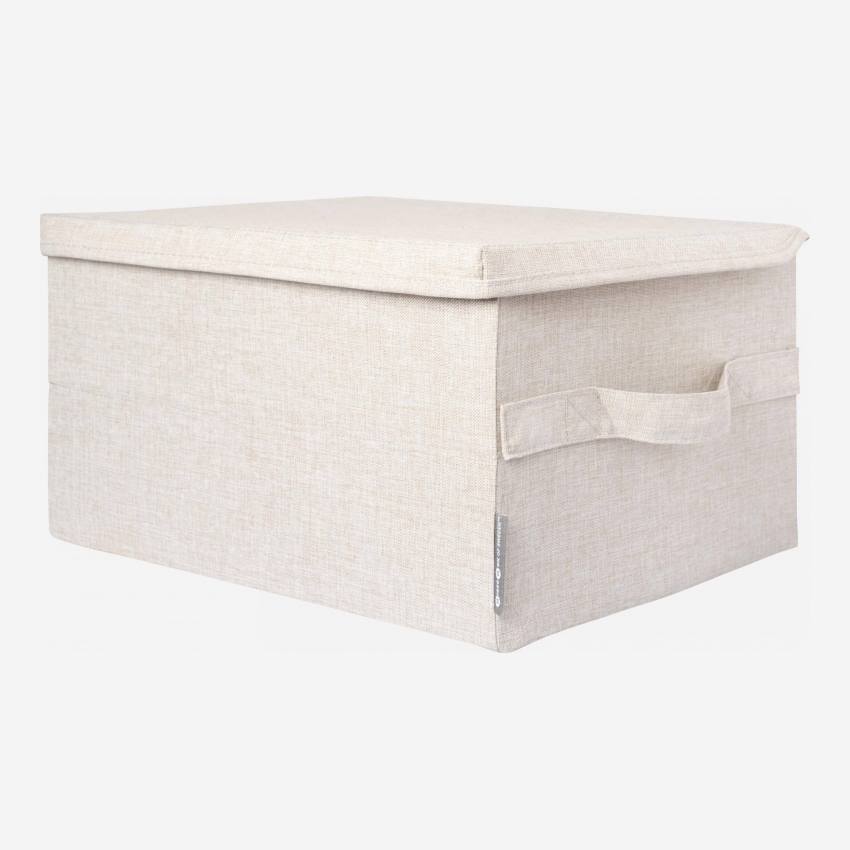 Ara - Caja de almacenaje de tela – 41 x 22 x 31 cm – Beige - Habitat