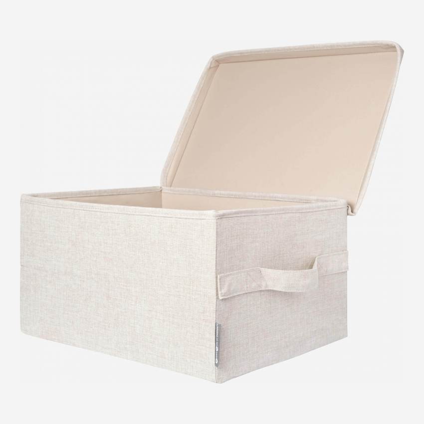 Ara - Caja de almacenaje de tela – 41 x 22 x 31 cm – Beige - Habitat
