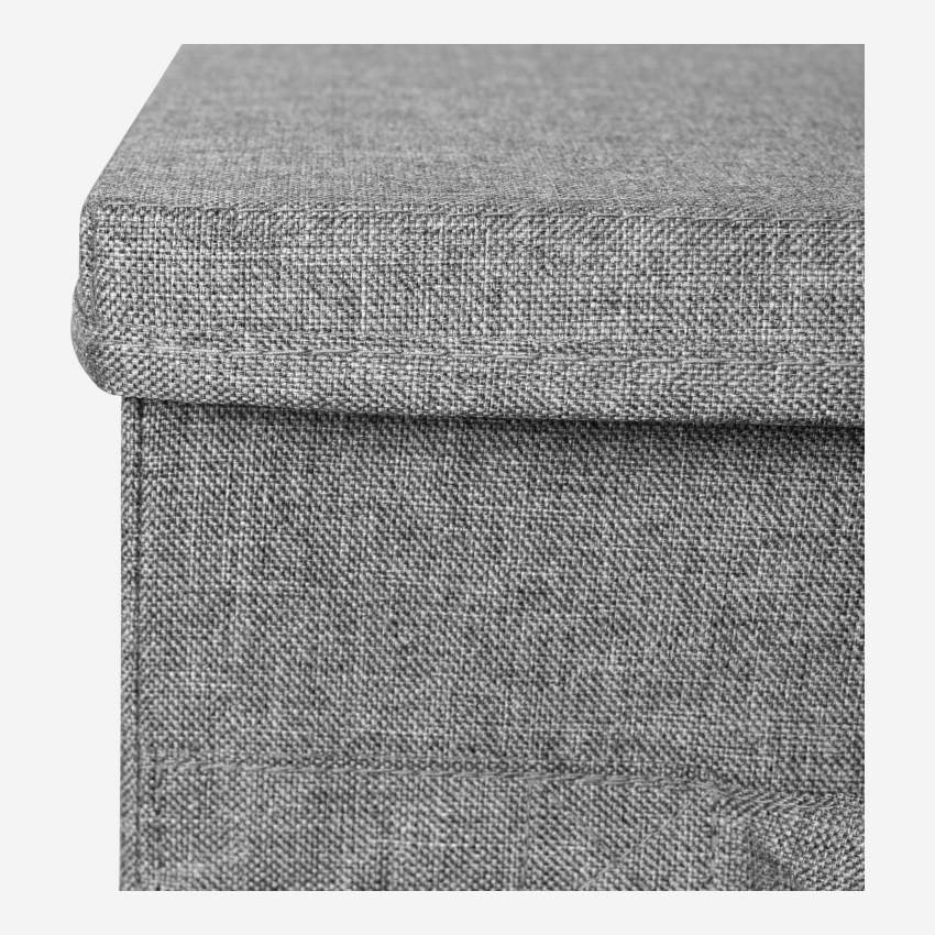 Caixa de arrumação em tecido – 41 x 22 x 31 cm – Cinzento