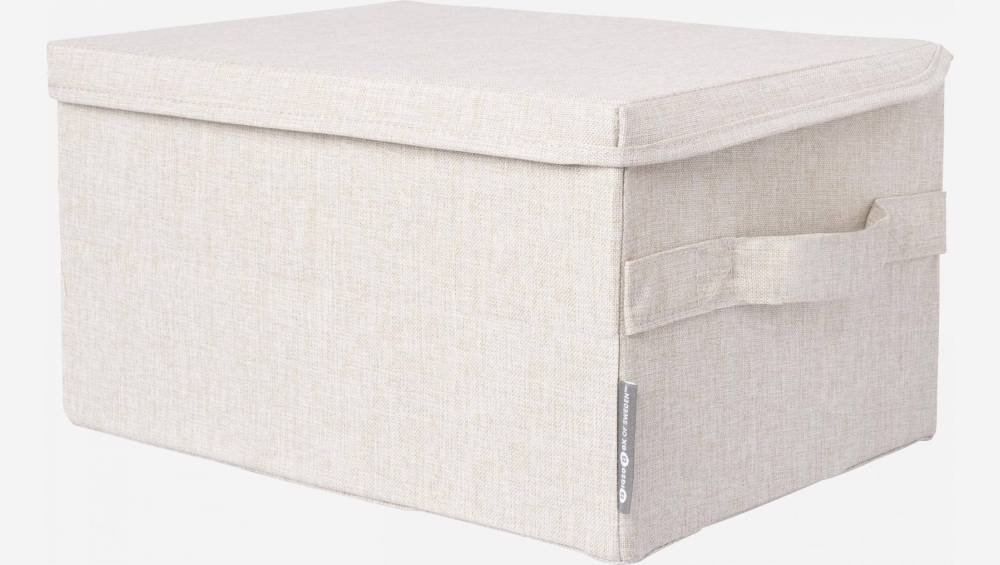 Boîte de rangement en tissu – 36 x 19 x 27 cm – Beige