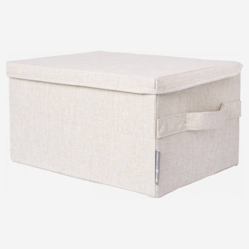 Boîte de rangement en tissu – 36 x 19 x 27 cm – Beige