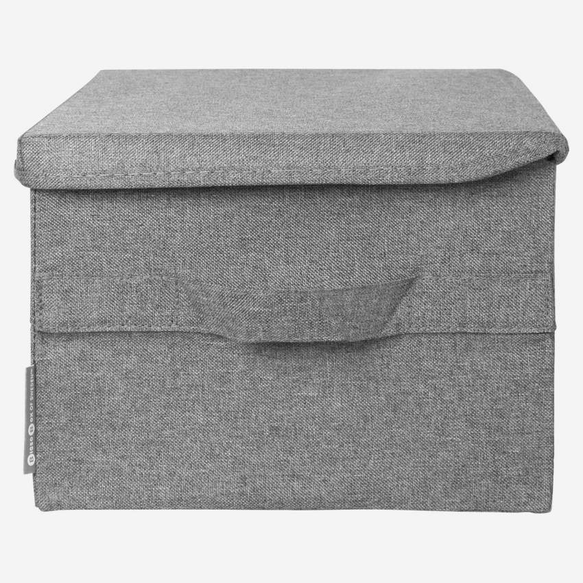 Boîte de rangement en tissu – 36 x 19 x 27 cm – Gris