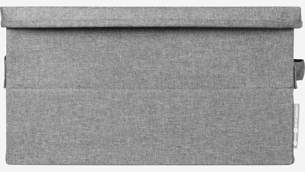 Caixa de arrumação em tecido – 36 x 19 x 27 cm – Cinzento