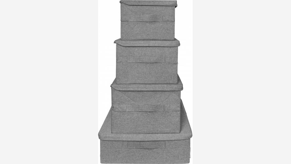 Boîte de rangement en tissu – 36 x 19 x 27 cm – Gris