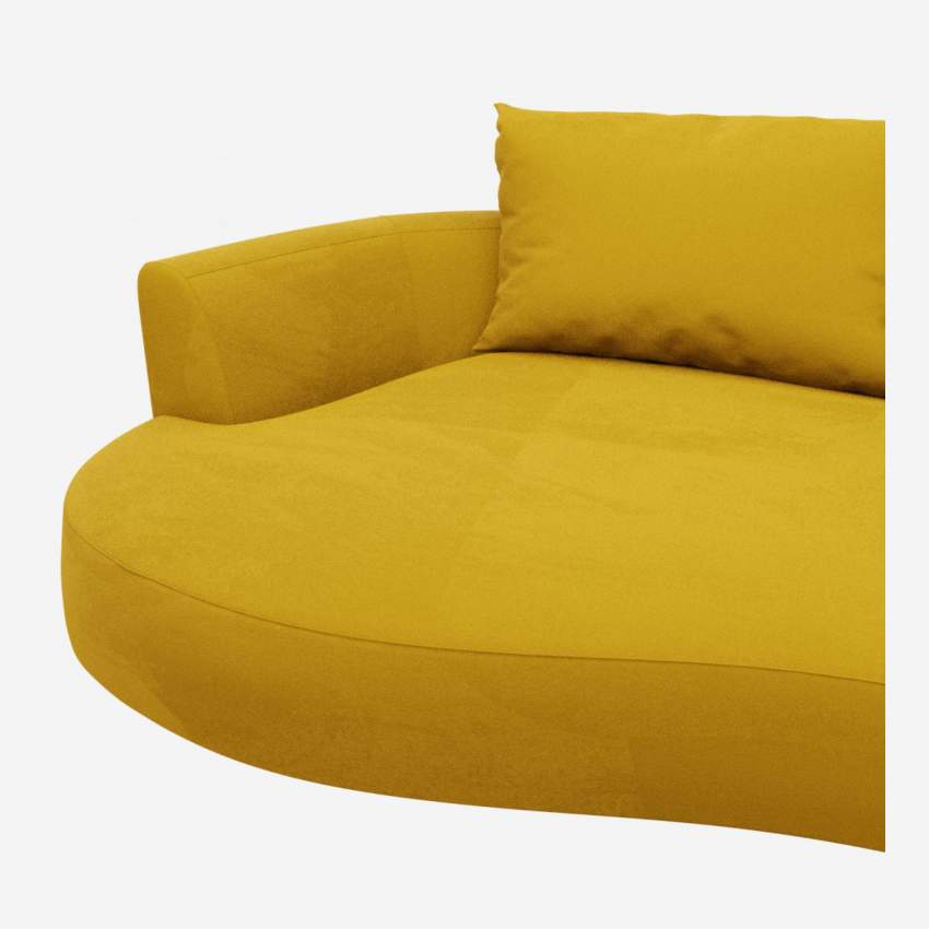 Sofá de canto esquerdo com forma orgânica en veludo - Amarelo-mostarda
