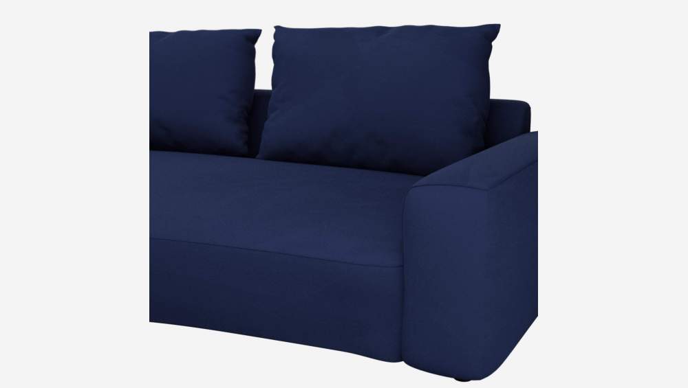 Sofá de canto esquerdo com forma orgânica en veludo - Azul-escuro 