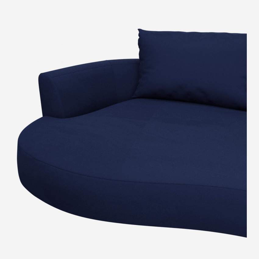Canapé d'angle gauche de forme organique en velours - Bleu encre 