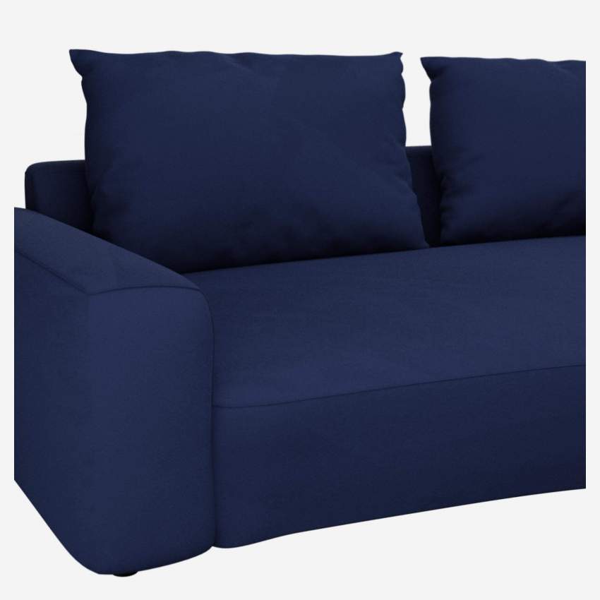 Sofá de canto direito com forma orgânica en veludo - Azul-escuro 