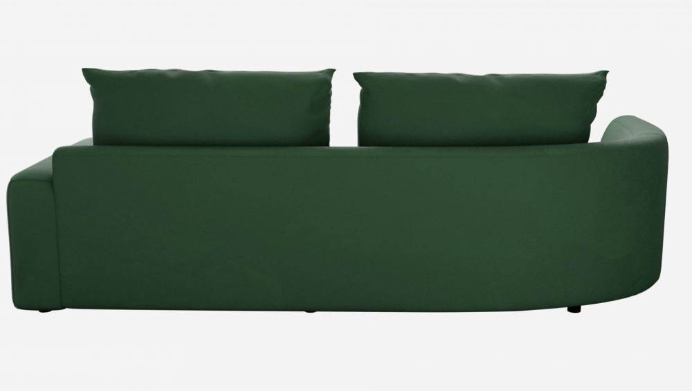 Canapé d'angle gauche de forme organique en velours - Vert émeraude 