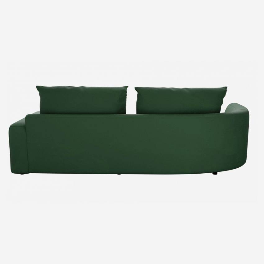 Sofá de ángulo izquierdo con forma orgánica de terciopelo - Verde esmeralda