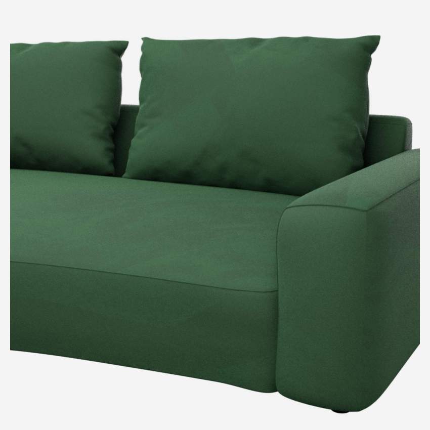 Sofá de canto esquerdo com forma orgânica en veludo - Verde-esmeralda 