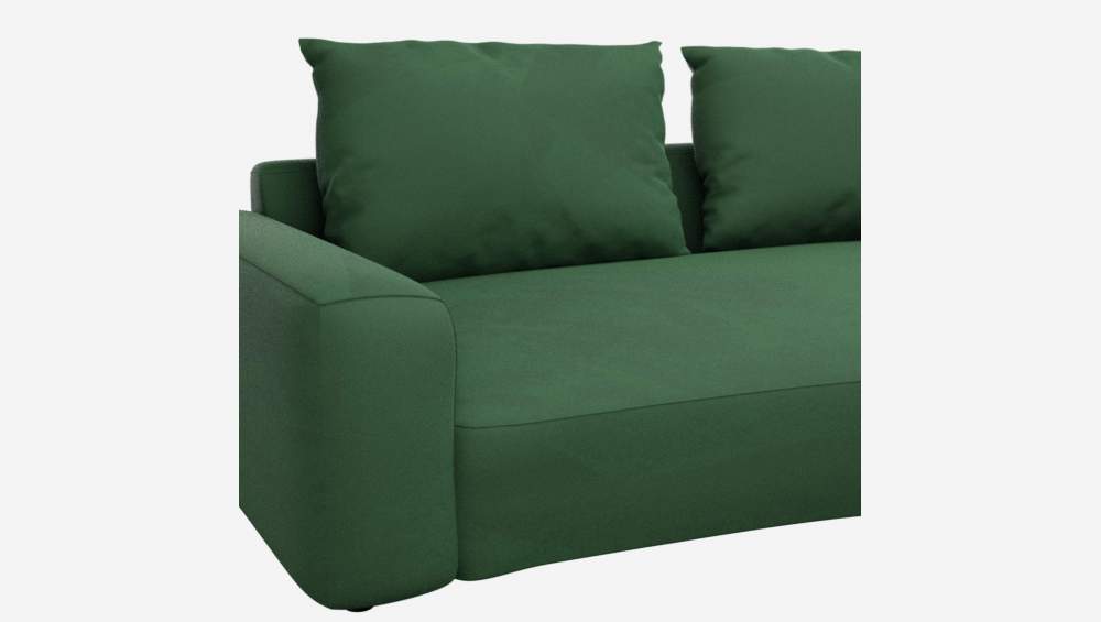 Canapé d'angle droit de forme organique en velours - Vert émeraude 
