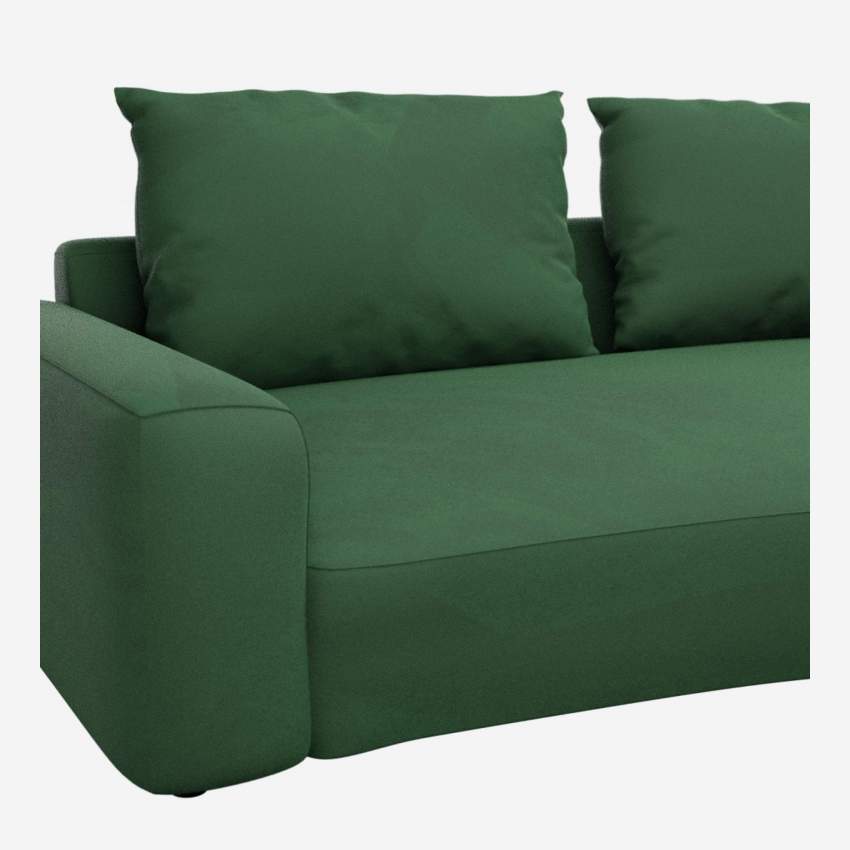Sofá de canto direito com forma orgânica en veludo - Verde-esmeralda 