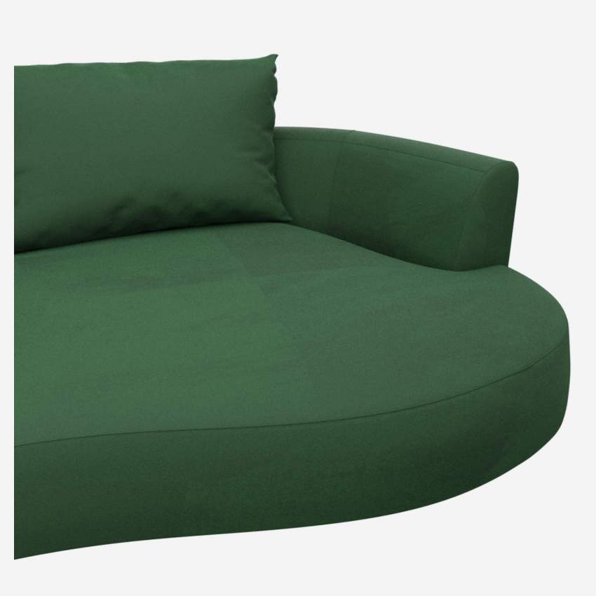 Sofá de canto direito com forma orgânica en veludo - Verde-esmeralda 