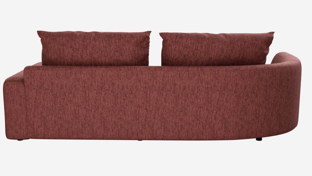 Sofá de canto esquerdo com forma orgânica em tecido Copparo - Vermelho tinto 