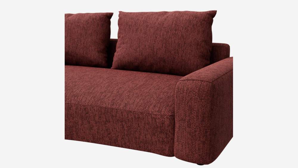 Sofá de canto esquerdo com forma orgânica em tecido Copparo - Vermelho tinto 
