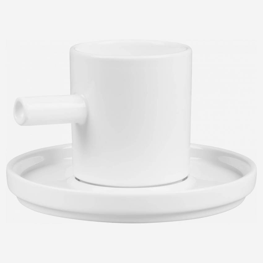 Tasse à café et soucoupe en porcelaine