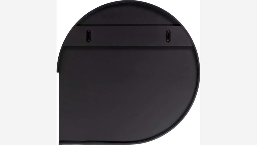 Miroir rond en bois - 50 cm - Noir