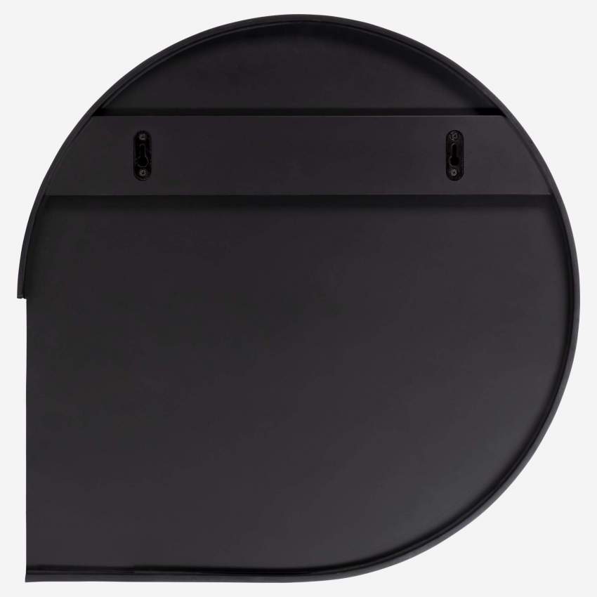 Runder Spiegel aus Holz - 50 cm - Schwarz