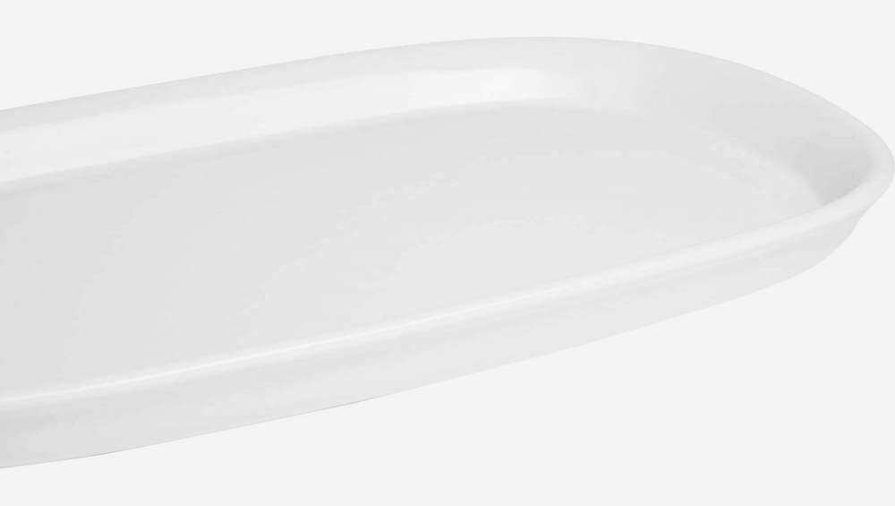 Bandeja de mesa 31 cm de porcelana blanca