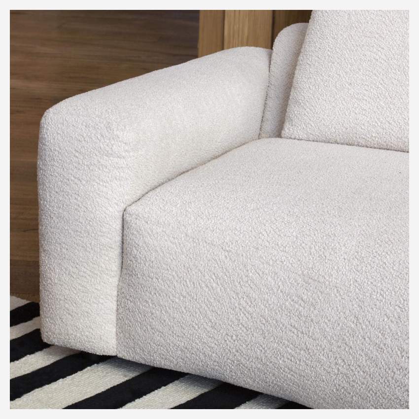 Canapé d'angle gauche de forme organique en tissu Bormio - Blanc albâtre 