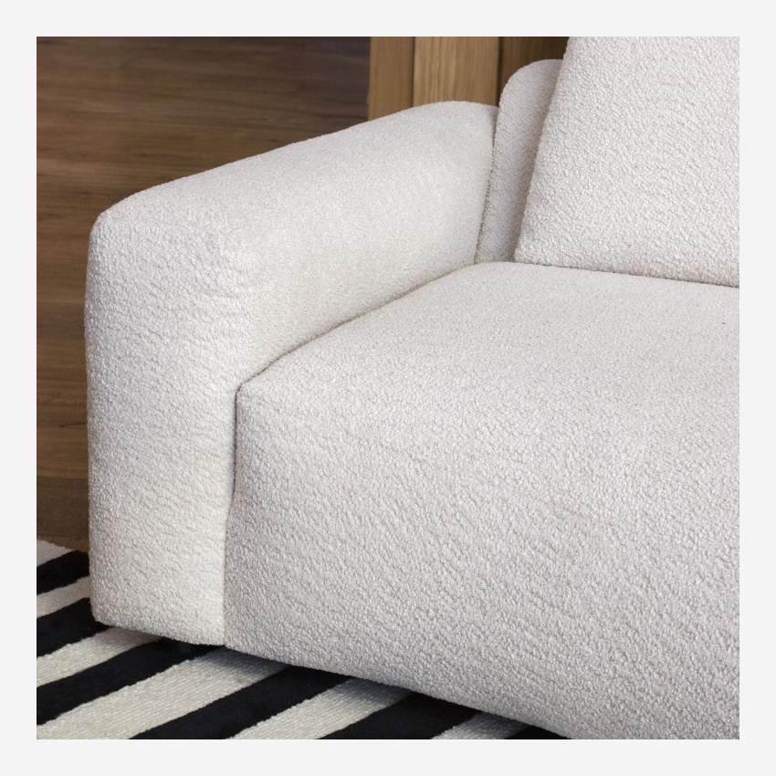 Canapé d'angle gauche de forme organique en tissu Bormio - Blanc albâtre 