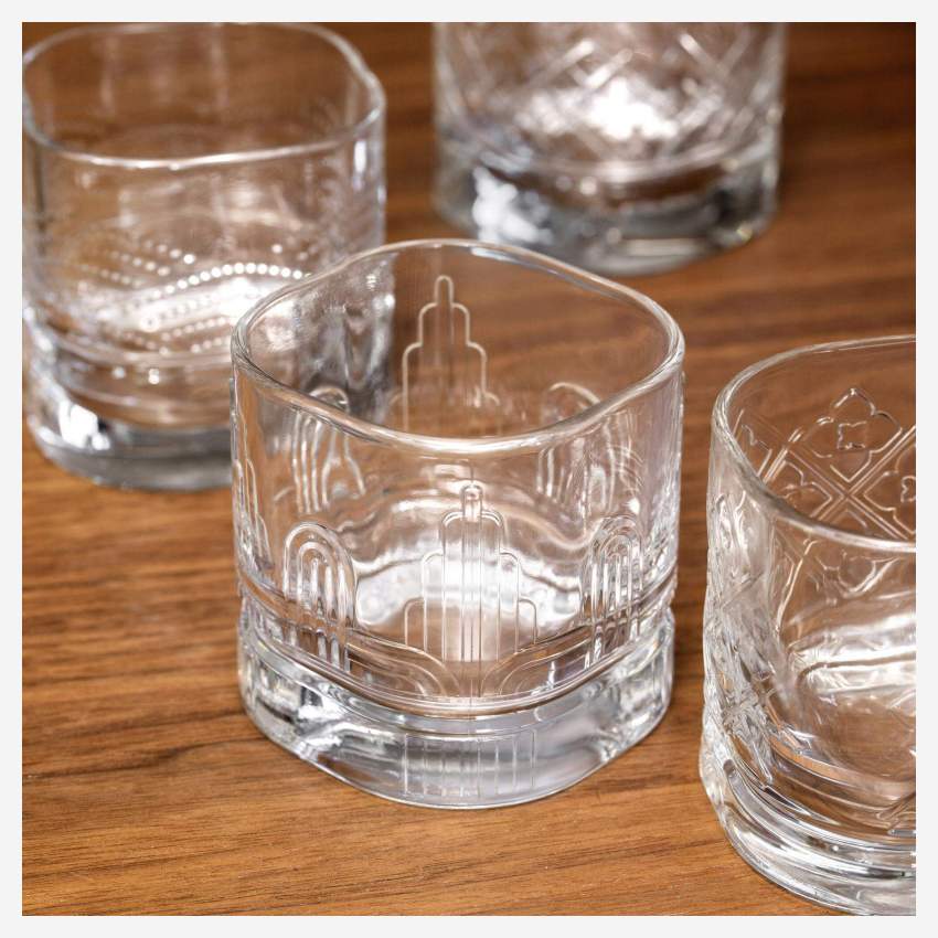 Lot de 4 verres à whisky en verre - Transparent