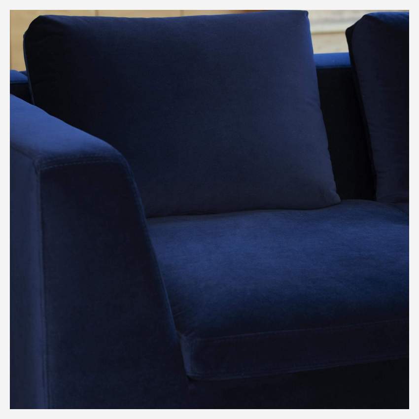 3-Sitzer-Sofa aus Samt - Tintenblau