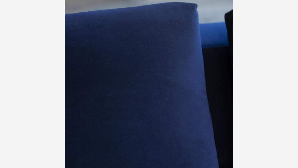 Sofá de veludo 3 lugares - Azul-escuro