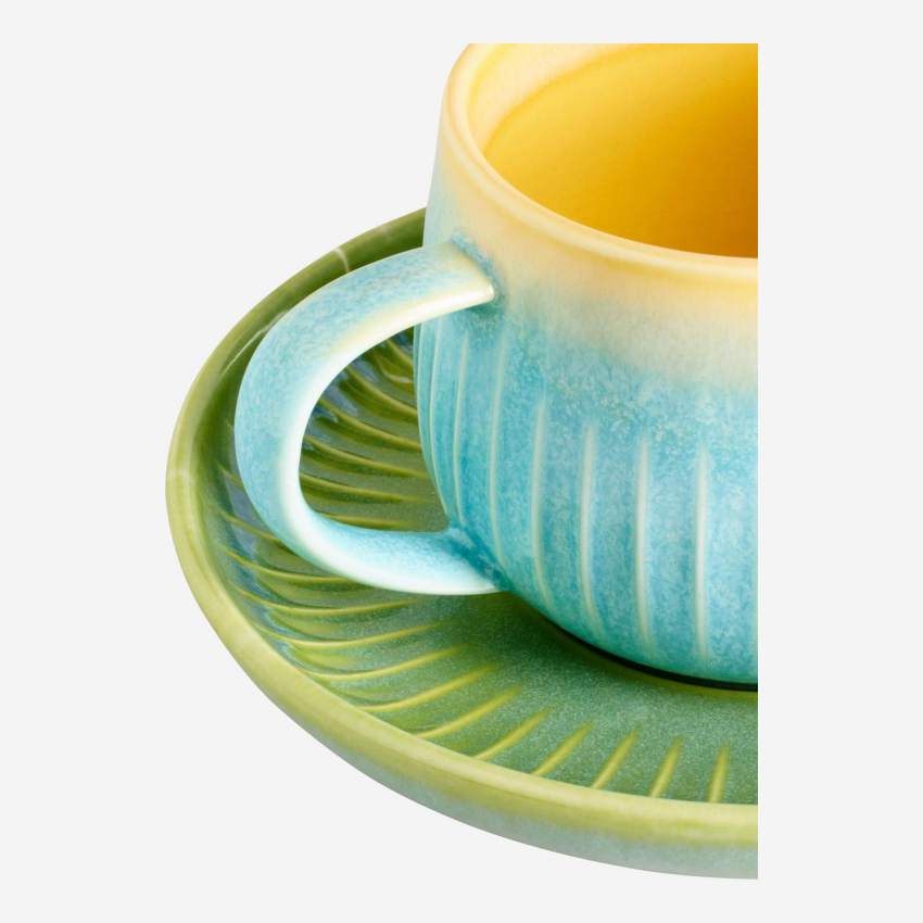 Tasse & sous-tasse en porcelaine - Multicolore - 260 ml