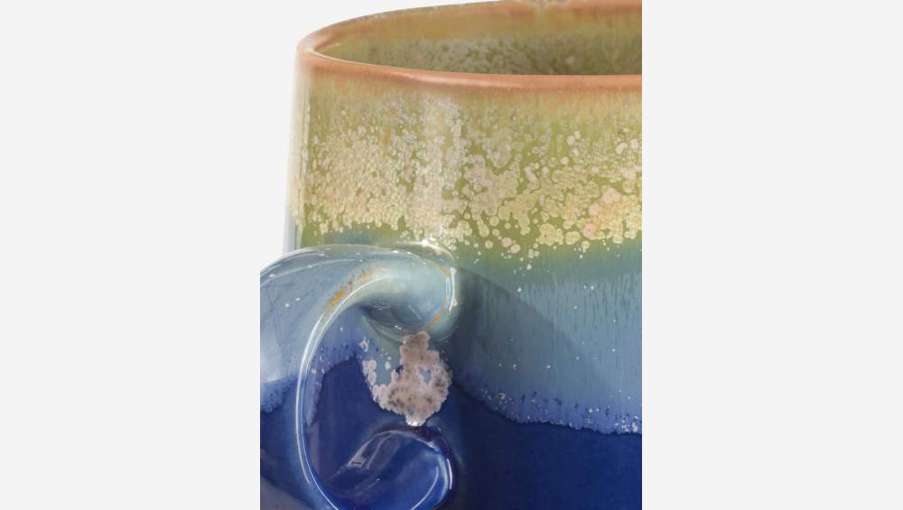 Tasse aus Sandstein mit reaktiver Glasur - Blau - 350 ml