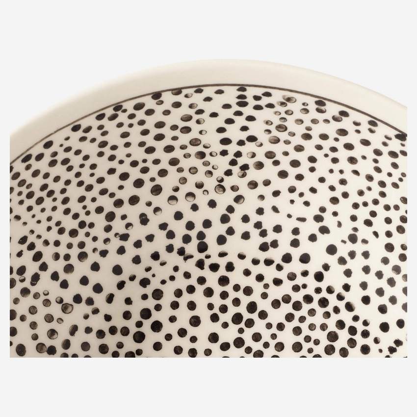 4er-Set Schalen aus Sandstein - 17,5 cm - Muster in Schwarz und Weiß