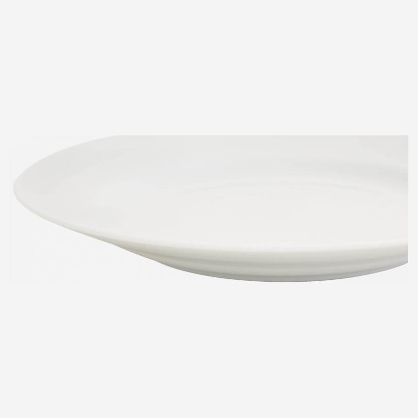 Piatto da dessert in porcellana - Bianco - 23 cm