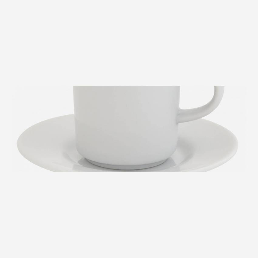 Espressotasse mit Untertasse aus Porzellan - Weiß - Design by Queensberry & Hunt