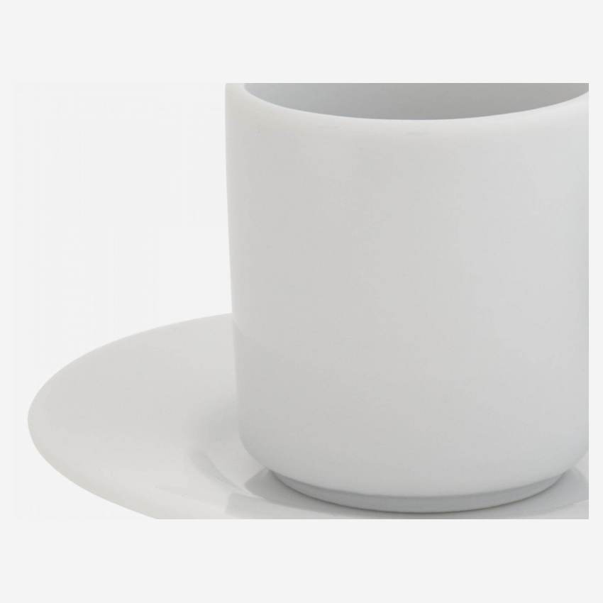 Tasse à café avec soucoupe en porcelaine - Blanc - Design by Queensberry & Hunt