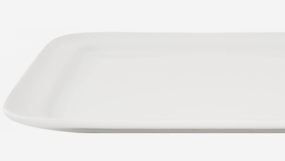 Assiette plate carrée en porcelaine - 24 cm - Blanc - Design by Queensberry & Hunt