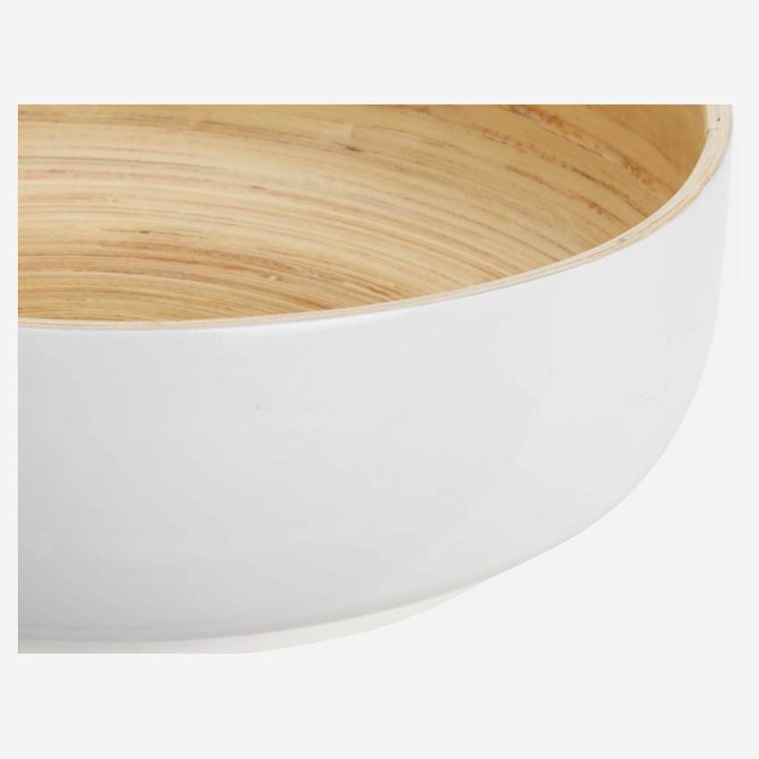 Saladeira de bambu - 30 cm - Branco