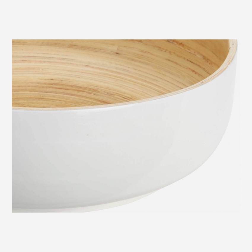 Saladeira de bambu - 30 cm - Branco