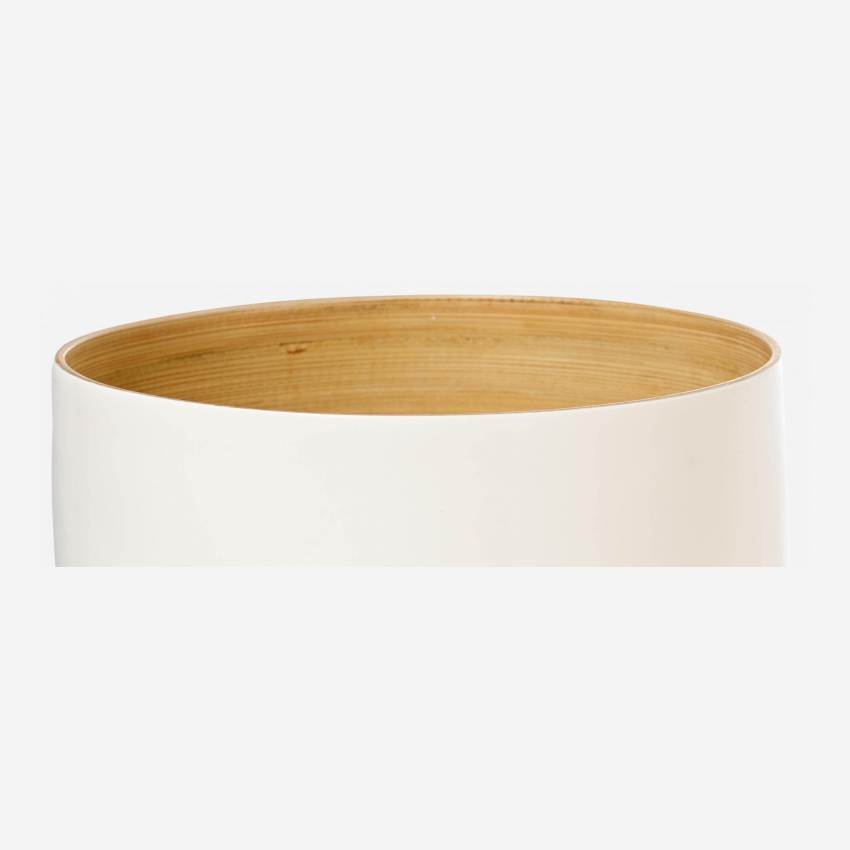 Saladeira de bambu - 25 cm - Branco