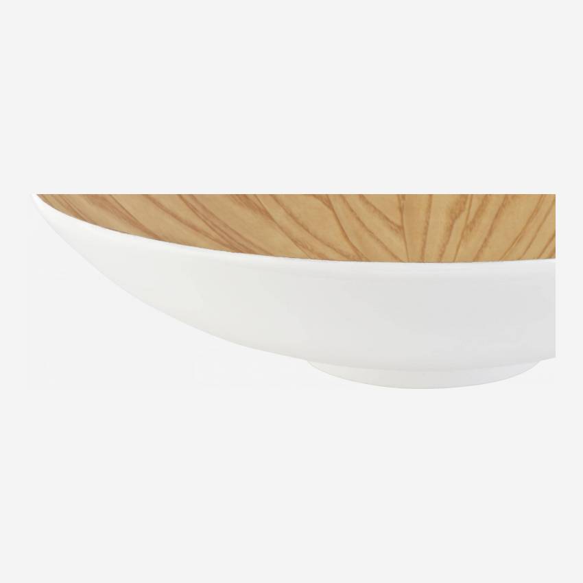 Saladeira de bambu - 45 cm - Branco