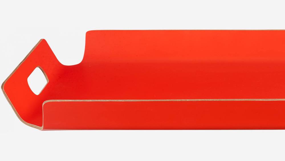 Tablett, 47 cm, aus Holz, rot