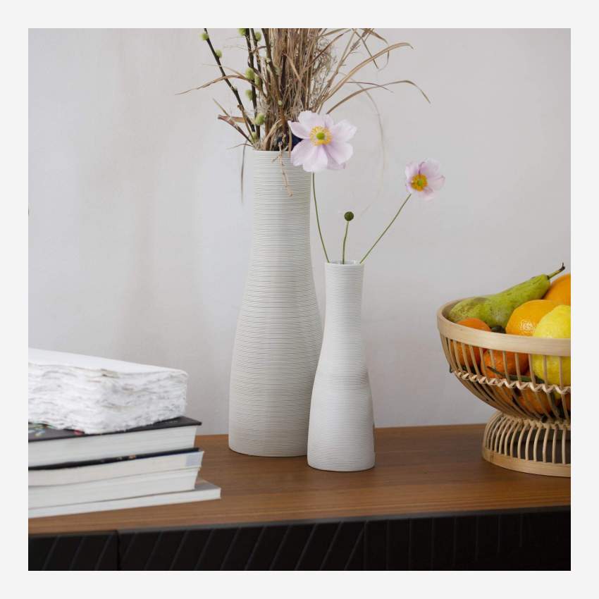 Vase aus Keramik - 36 cm - Weiß