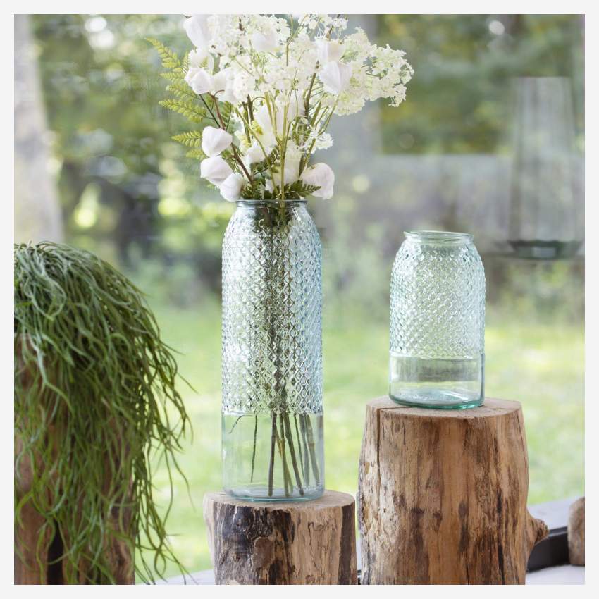 Vase aus Glas - 15 x 28 cm - Naturfarben